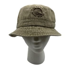 Ha Vintage Kai Aloha Maui Hawaii Bucket Hat S/M Tan Cotton Retro